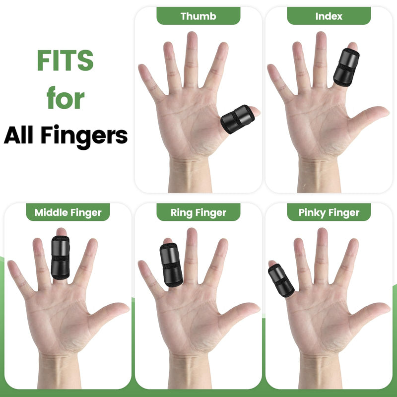 4 Pack Pinky Finger Splint, Small Finger Brace for Trigger Finger - Broken - Arthritis - Straightening for Index - Middle - Ring Black