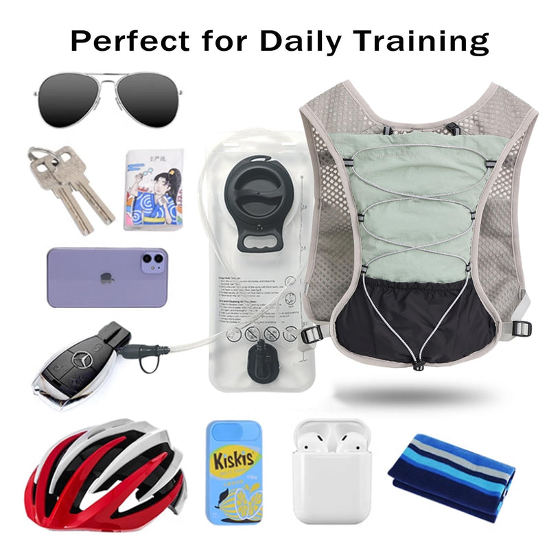 Hydration Running Vest Ultra-Lightweight for Women Men [2025 Upgraded], Breathable All-Weather Water Vest Hiking Backpack, Adjustable Water Backpack for Hiking, Cycling, Trail Marathon Race - Blue