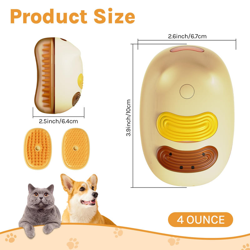 Pet Grooming Brush for Shedding, Spray Cat Brush, Cat Mist Brush, Skin Friendly Grooming Cat Steam Brush, Deshedding Brush for Short Haired Dogs, Dual Brush Heads - BeesActive Australia