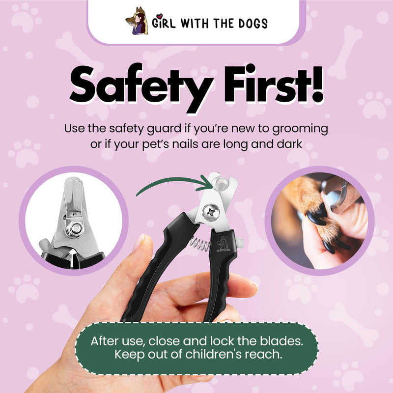 Pet Nail Clippers by Girl With The Dogs, Nail Clippers for Grooming and Claw Care for Cats/Dogs (Small) Small