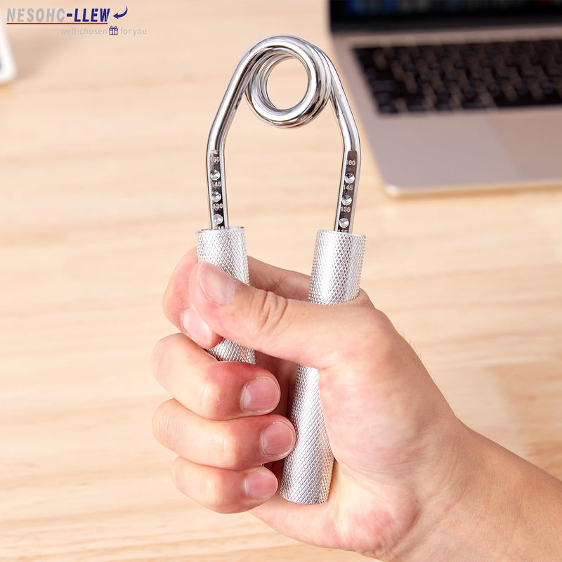 Hand Gripper Strengthener, 40–160 lbs Adjustable Resistance, All-Metal Grip Trainer with Carbon Steel Spring and Aluminum Handles