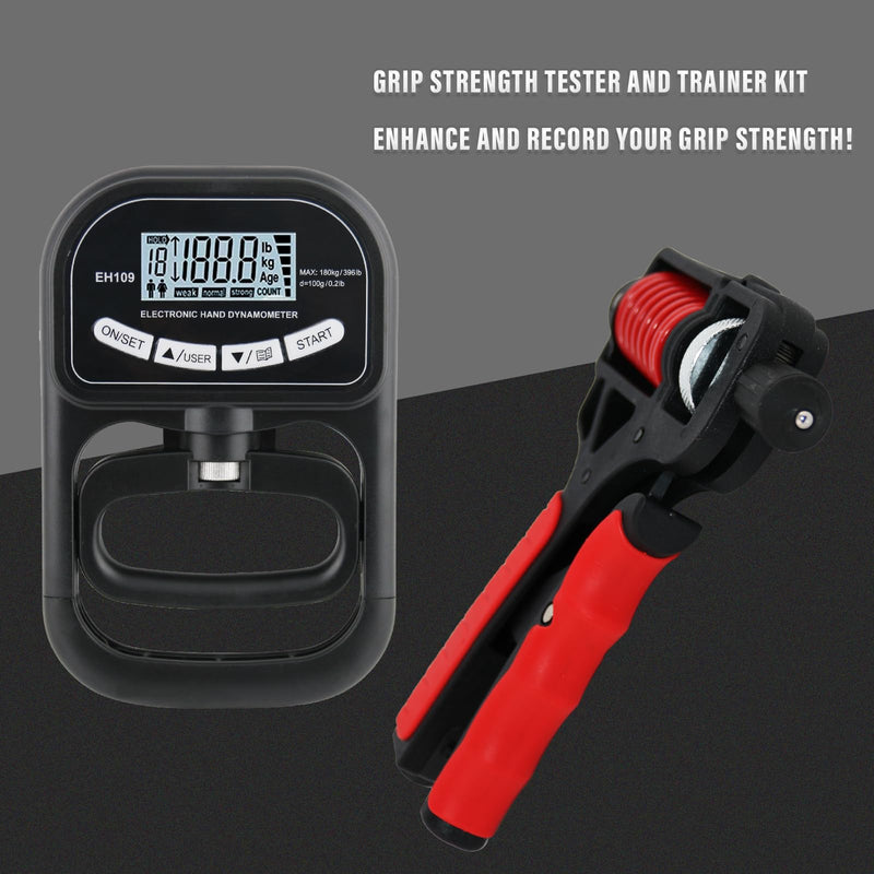 Captain Grip Strength Tester and Trainer Set – Electronic Hand Dynamometer (400lbs/180kg) & Adjustable Resistance Grip，Electronic Counting Grip - BeesActive Australia