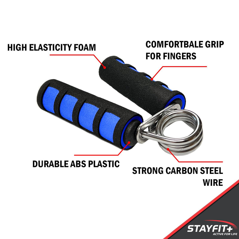 Stayfit Waist Trimmer Fitness Bundle, Unisex Slimmer Belt For Women Men with Fitness Gloves, Duo Resistance Bands 12" Waist Trimmer Bundle With Hand Grips and Gloves