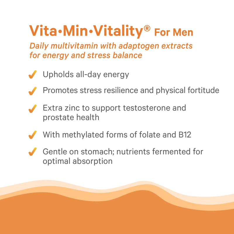 PURE SYNERGY Vita·Min·Vitality Multivitamin for Men (60 Tablets) | Men's Daily Multivitamin, Made with Organic Whole Foods, For Energy, Stress, & Immune Support