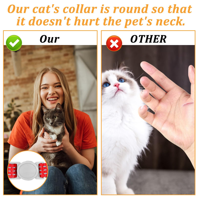 5 Pack Breakaway Cat Collars, 8-11" Adjustable Small Cat Collar, Cat Collar with Bells, Safety Nylon Cat Collars, Reflective Cat Collars for Girl Boy Cats - BeesActive Australia