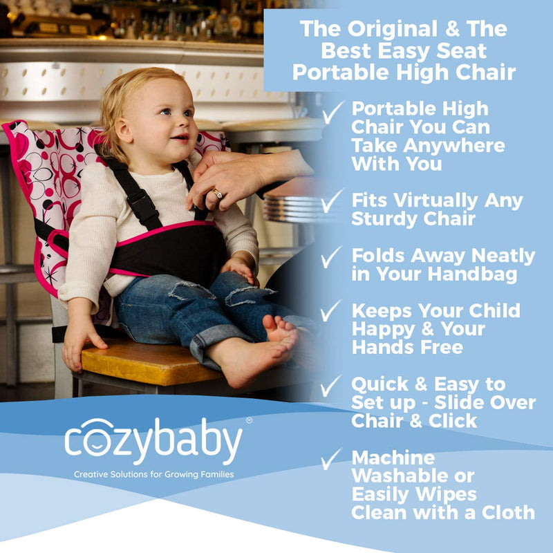 The Original Easy Seat Portable High Chairs for Babies and Toddlers - Quick, Easy, Convenient Cloth Travel High Chair - Fits in Your Hand Bag for a Happier, Safer Infant/Toddler (Chevron) Chevron - BeesActive Australia