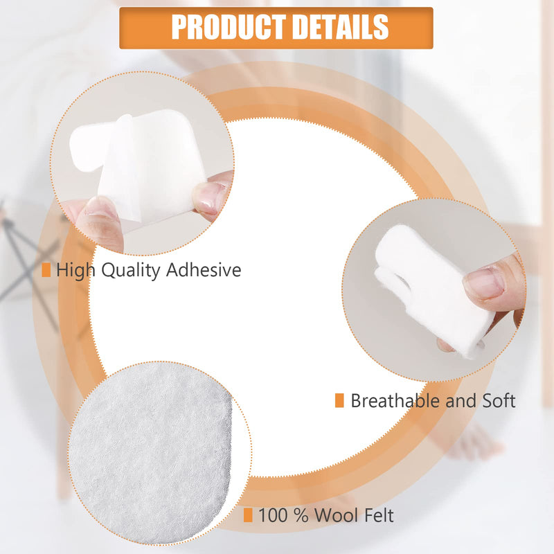 Janmercy 80 Pcs Callus Cushions U Shaped Felt Callus Pads Self Adhesive Soft Callous Pads Foot for Protect Calluses from Rubbing on Shoes Pain Relief Foot Care - BeesActive Australia