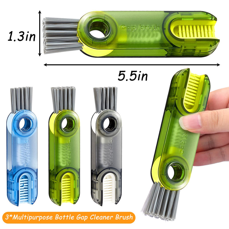 3 in 1 Multipurpose Bottle Gap Cleaner Brush,3 Pack Cup Cover Cleaning Brush,Cup Crevice Cleaning Tools,Water Bottle Cleaner Brush,Home Kitchen Cleaning Tools 3 in 1 Multifunctional Cleaning Brush-3 Pack - BeesActive Australia