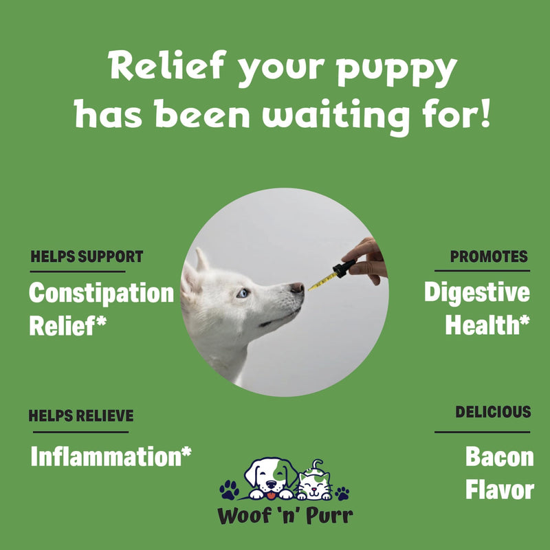 Constipation Relief for Dogs - Dog Constipation Relief - Dog Constipation - Dog Laxative for Constipation - Dog Laxative - Laxative for Dogs - Dog Laxative for Blockage - 1 fl oz - Bacon Flavor - PawsPlanet Australia