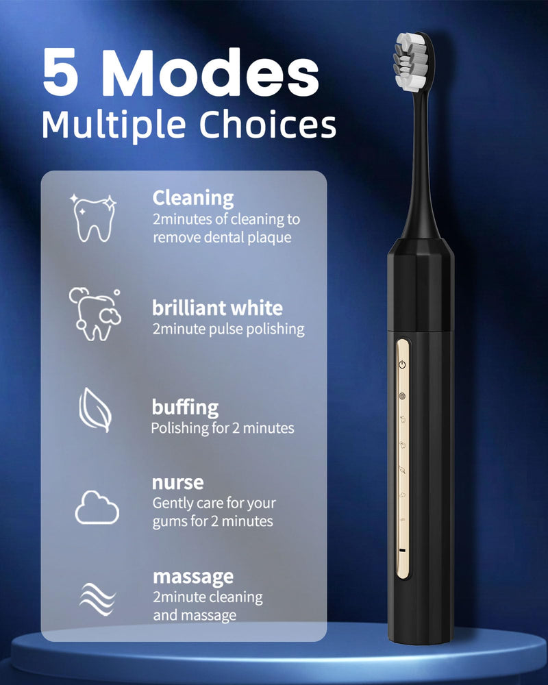 Water Flosser and Electric Toothbrush Combo,2-1 Oral Clean Kit, 5-Speed Sonic Electric Toothbrush & 4-Speed Portable Water Flosser to Clean Teeth and Protect Gum Health, IPX7 (Black-Set) Black-set - BeesActive Australia