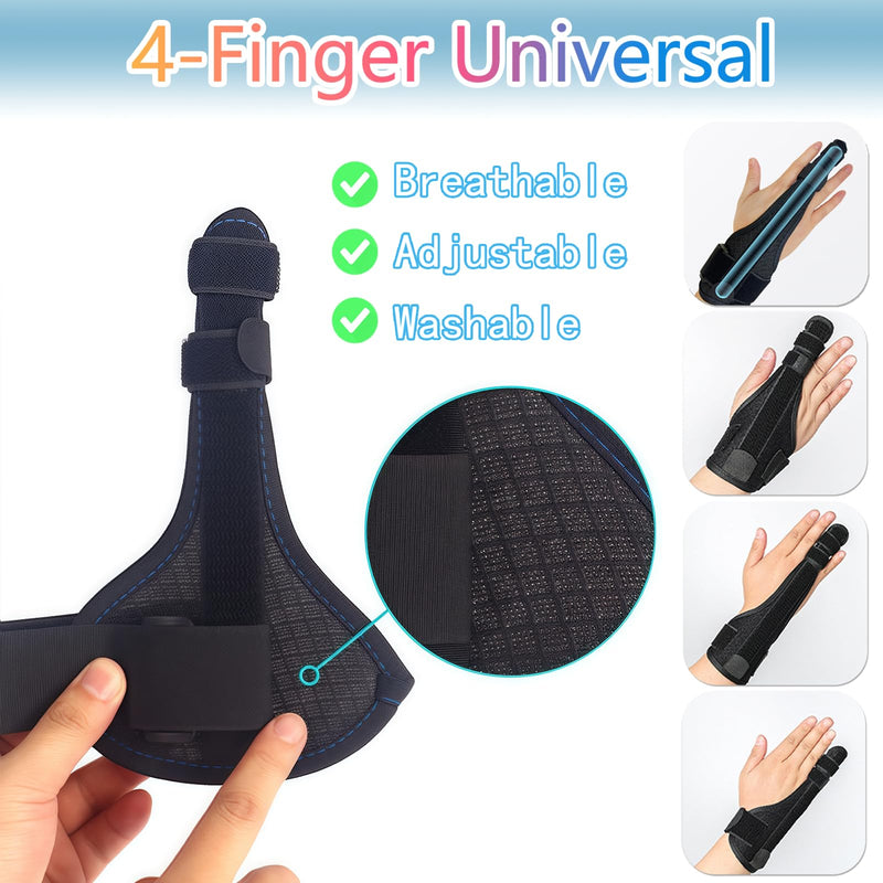 Pinky Finger Splint Left Hand - Support Brace for Right Hand, Broken & Tendonitis Relief Stabilizer(1 Pcs) Black