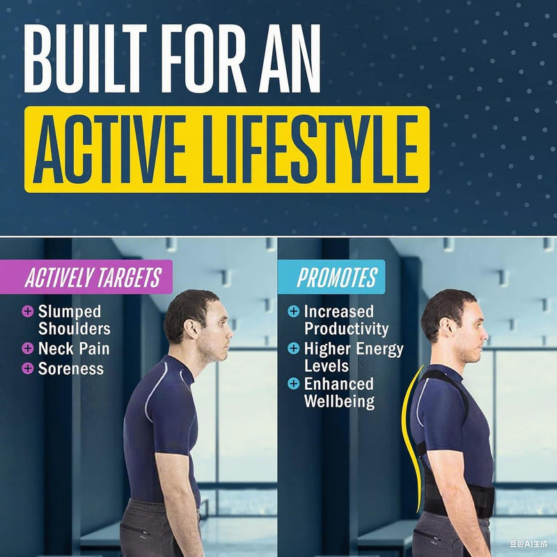 Posture Corrector for Men & Women – Adjustable Posture Brace with Back Support, Shoulder Straightener for Pain Relief & Body Alignment, Medium - BeesActive Australia