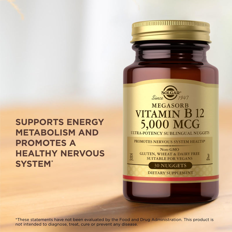 Solgar - Megasorb Vitamin B-12, 5000mcg, 30 nuggets