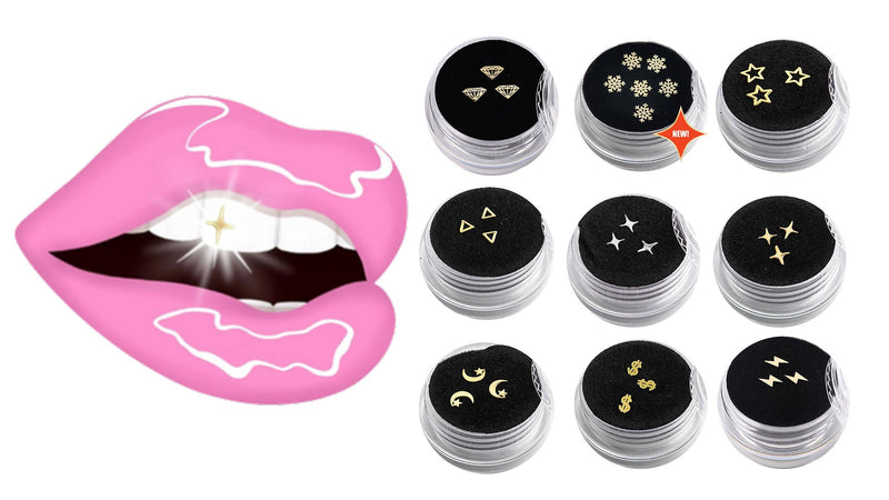 CHAMON 27Pcs Tooth Gems, Ultrathin Gold Plated Teeth Jewelry Teeth Jewelry