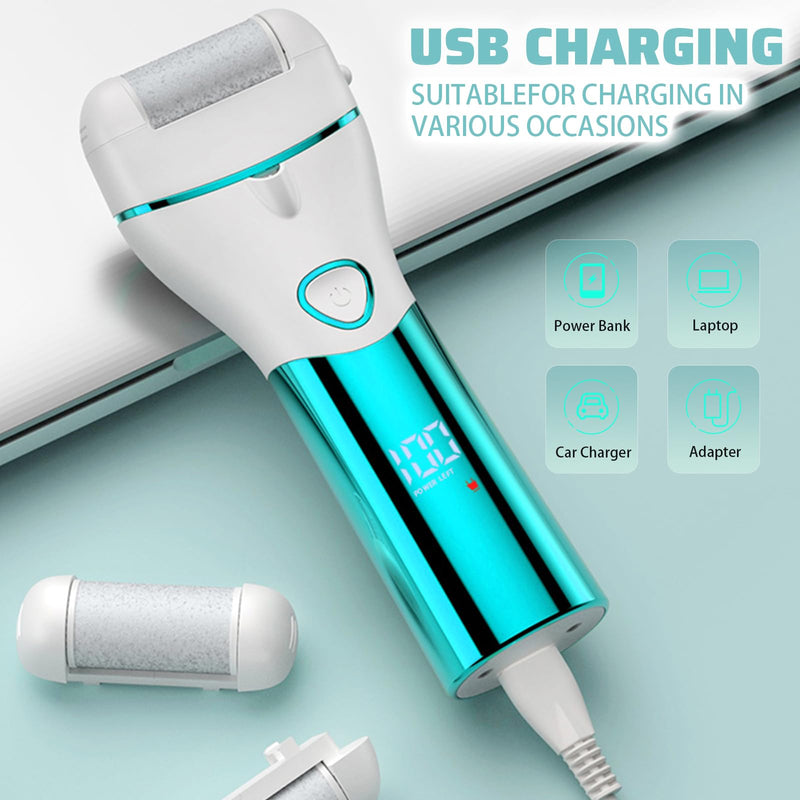 Electric Feet Callus Remover Foot File Electric Callus Remover Feet Portable Professional Pedi Feet Care for Dead Skin Callous Remover Tool 2 Speed Waterproof Pedicure Foot File Kit 5688Blue Blue - BeesActive Australia