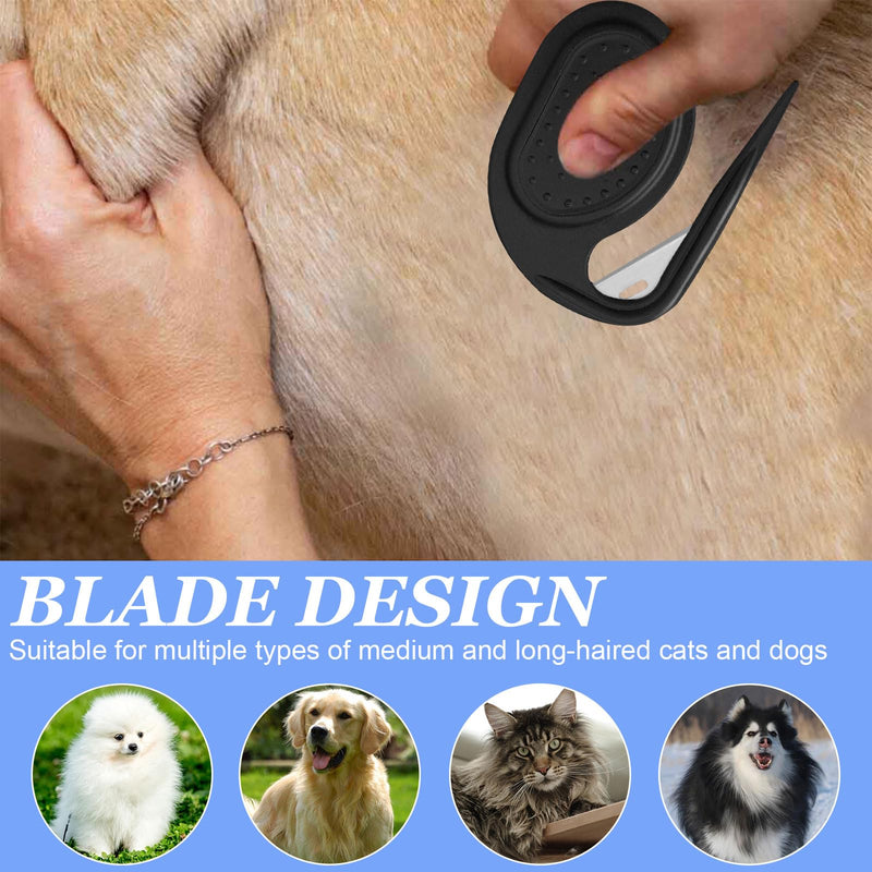 Pack of 2 Knotting Comb for Cats and Dogs, Pet Knotting Comb, Knot Comb Tool, Detangling Knife Cat, Knot Comb Hair Removal Tool, Pet Detangling Knife with Steel Blade (Black) Black - BeesActive Australia