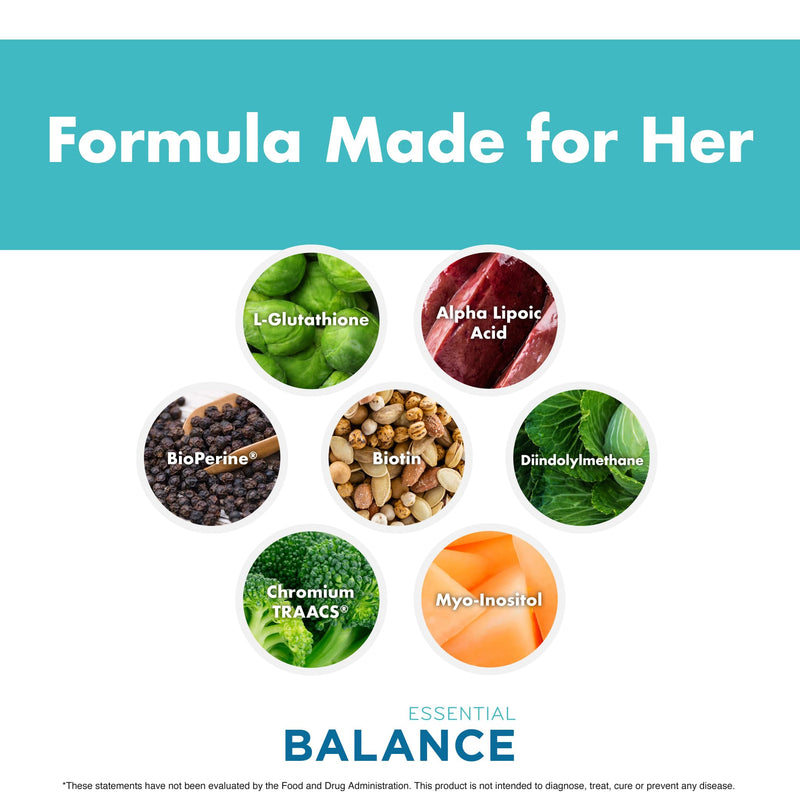 Essential Balance Hormonal Support and Vitamin Supplement for Women by Foxy Fit – Antioxidant, Healthy Skin & Hair for Daily Use* (30 Servings)