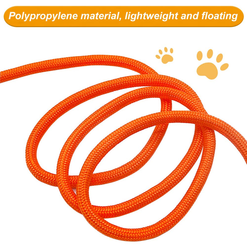 Vivifying Floating Long Dog Leash, 20FT Dog Training Leash, Lightweight Dog Check Cord Rope Leash with Comfortable Handle for Outside, Hiking, Swimming, Beach and Lake Orange - BeesActive Australia