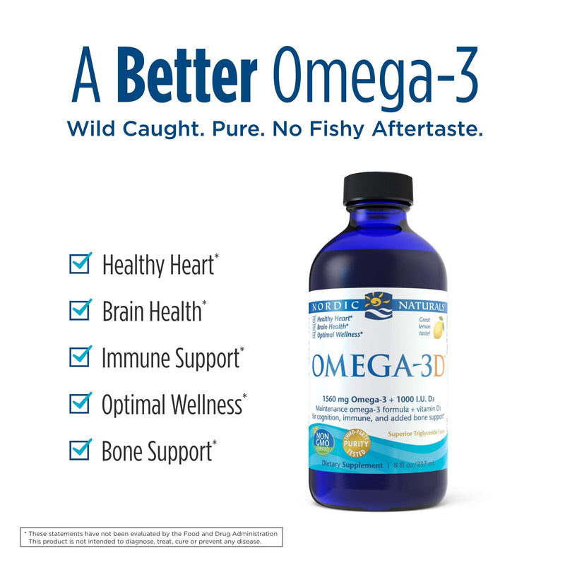 Nordic Naturals, Omega 3 D Lemon, 8 Fl Oz