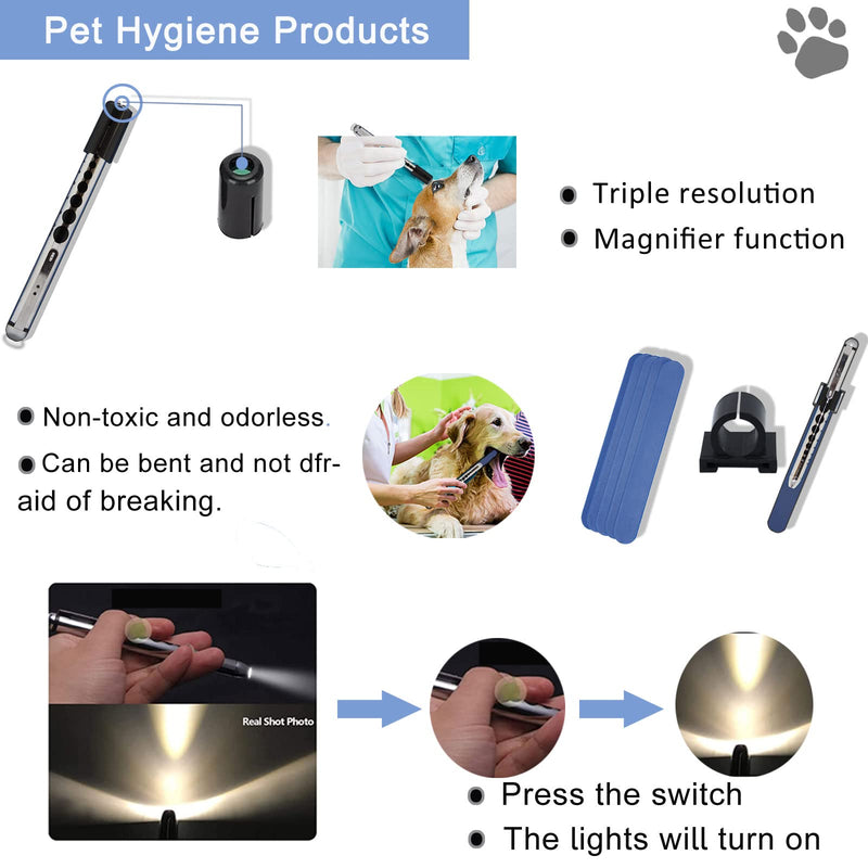 Veterinary Otoscope Kit,LED Vet Pet Cat Dog Ear Inspection, with 3X Magnifying Glass and penlight, Checking Pets Ears Eye Oral Cavity,Apply to Pets of All Ages Dogs Cats Rabbit - BeesActive Australia