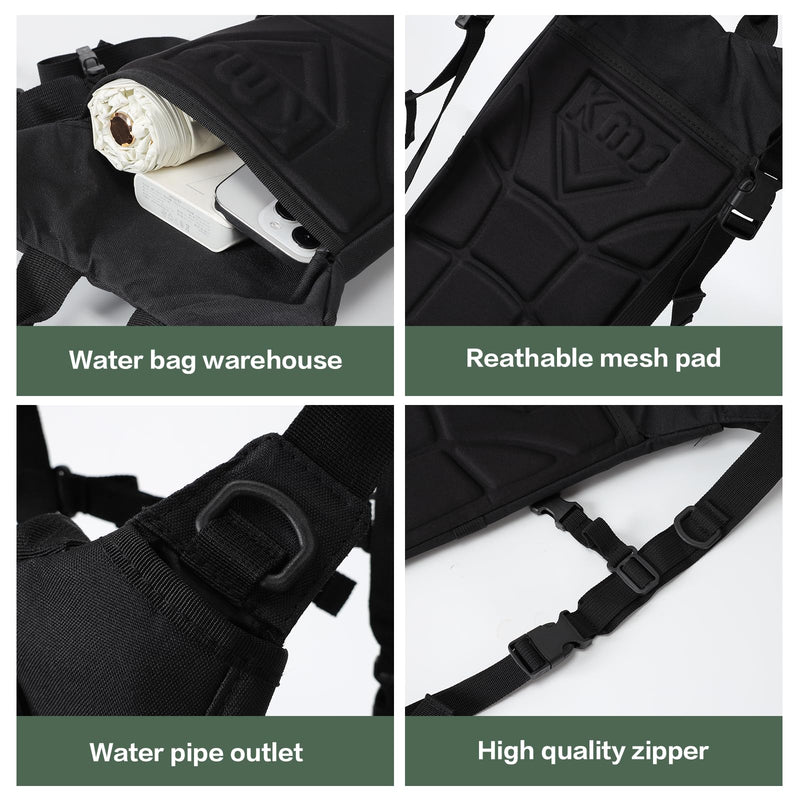 Hydration Backpack，Water Bag for Running，Hydration Vest，Equipped with 3L Hydration Bags,Suitable for Women and Running Backpacks for Men, Cycling.Mountaineering, and Marathon Races. black 18.11*8.46*0.98