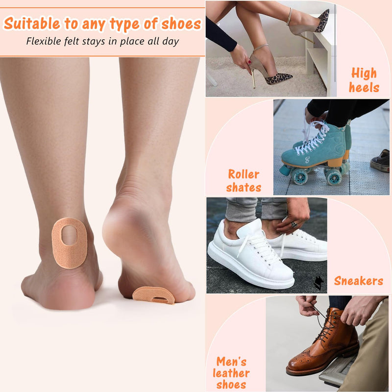Callus Cushions 1/4" Thick Oval Soft Felt Self Adhesive Callus Corn Pads for Bottom of Foot, Toes,Heel Pain for Men Women Feet Care(48 Pcs,Nude) - BeesActive Australia