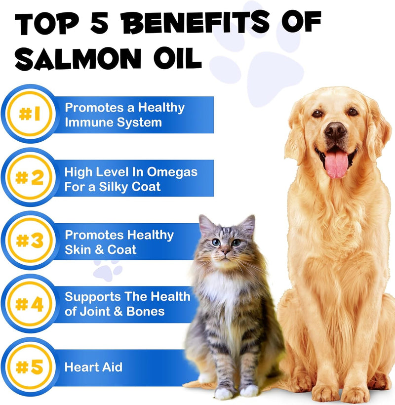 Alaskan Salmon Oil for Dogs, Omega 3 Fish Oil with Natural EPA+DHA Fatty Acids for Skin, Joints, Coat Health, Dog Skin and Coat Fish Oil Liquid Supplement, All Ages All Breeds 8.8fl.oz. - BeesActive Australia
