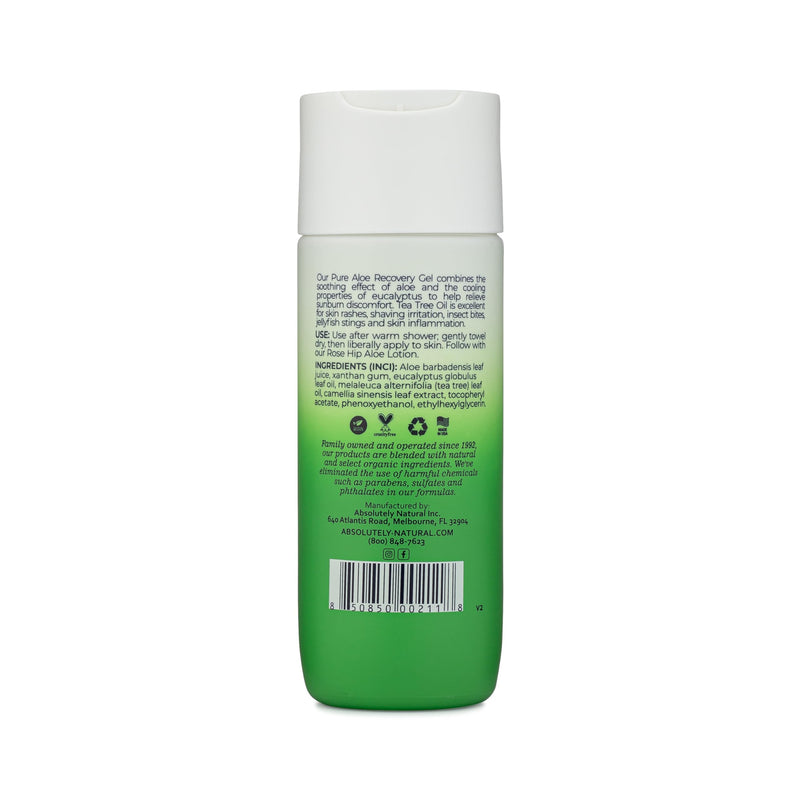Absolutely Natural - 100% Pure Aloe Vera Cooling Gel - Lotion for Sunburn Relief & Rashes - Premium Sun Care with Vitamin E, Eucalyptus - 6 oz - BeesActive Australia