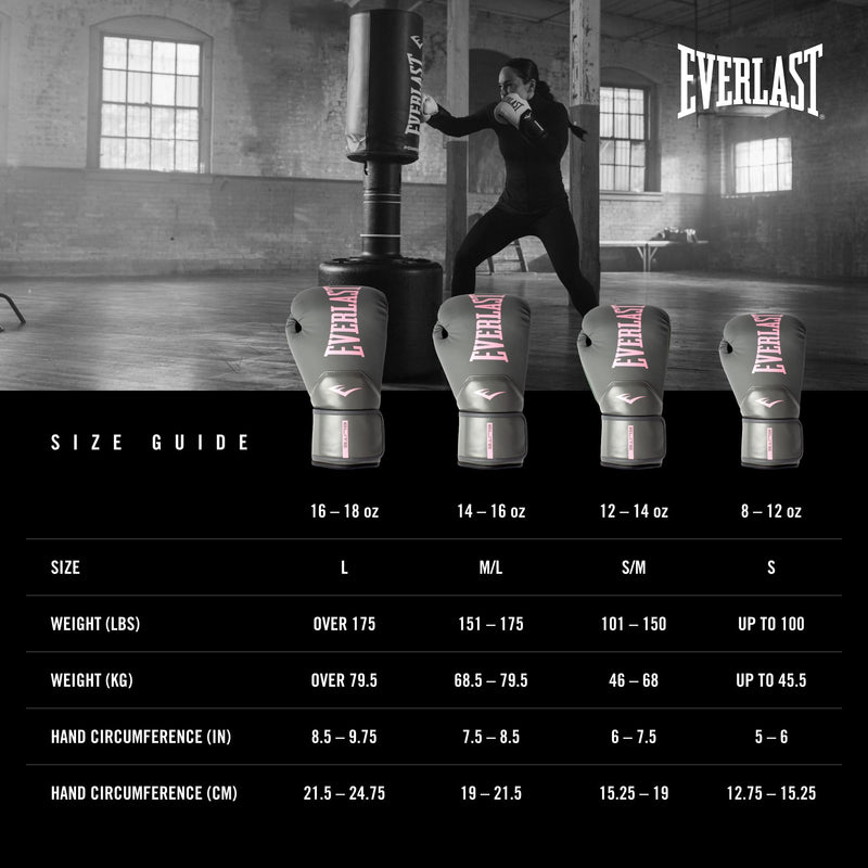 Everlast Elite 2 Womens Boxing Gloves Grey/Pink 8oz