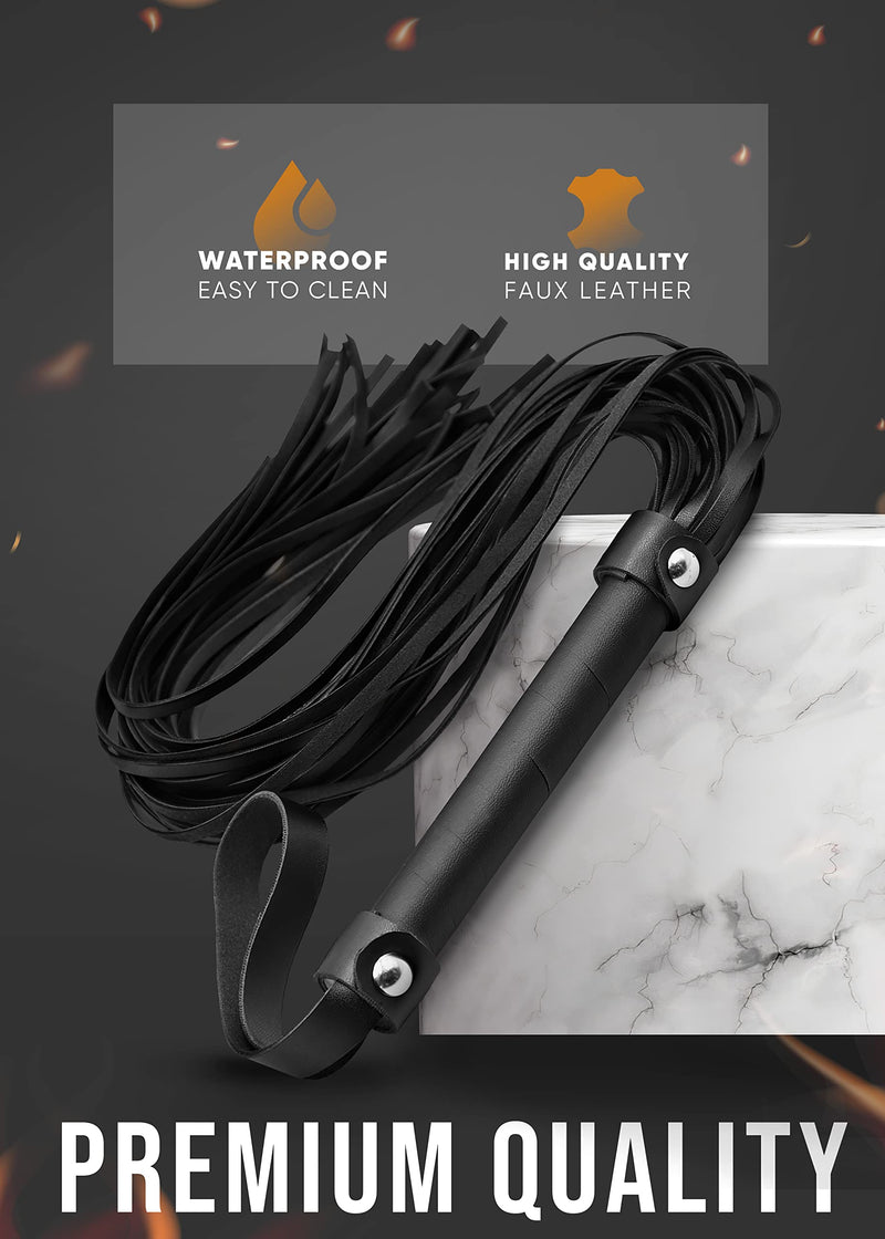 Black Sex Whip Adult Crop 18" BDSM Whip Set Bondage Flogger Kit Crop Sex Set Adult Crop Paddle Spanking BDSM Set Spanking Paddle Adults Flogger BDSM Starter Kit - BeesActive Australia