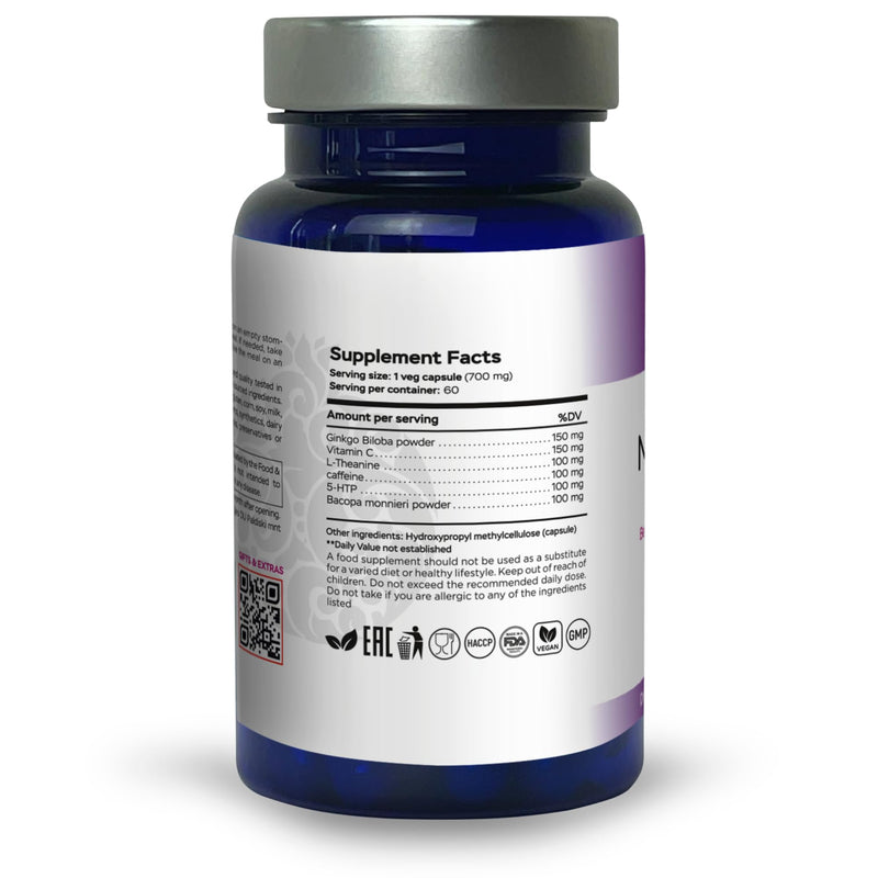 NeuroBooster Brain Supplement, 60 Capsules GMP 60 Count (Pack of 1)
