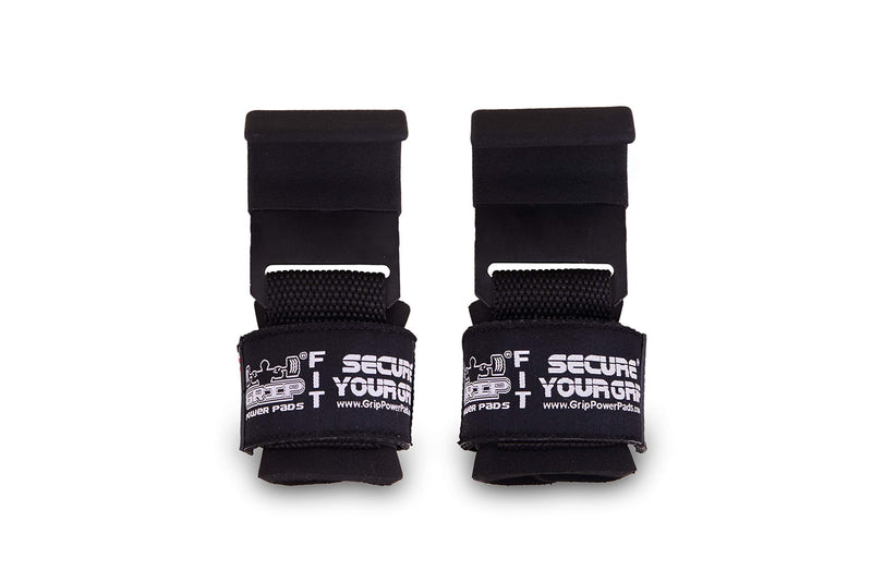 Weight Lifting Hooks Heavy Duty Lifting Wrist Straps Pull Ups Deadlift Straps Power Lifting Grips Padded Workout Straps for Weightlifting Gym Gloves for Men & Women Premium Workout Equipment Flat Black 2 Hooks WOMEN-Wrist Size Small/Medium