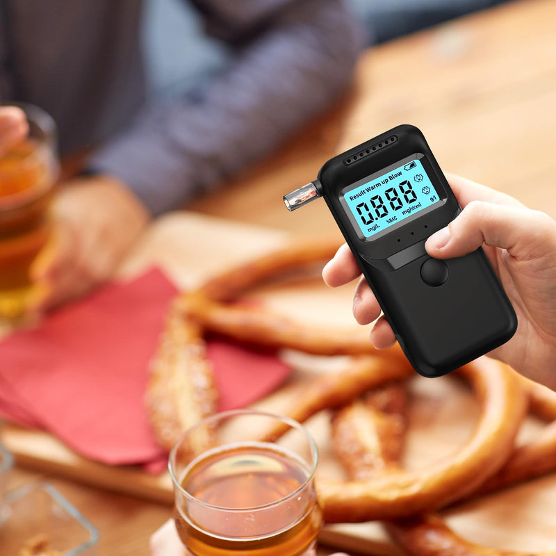 Breathalyzer,Portable Breathalyzer for Alcohol Tests Fast-High-Accuracy Alcohol Breathalyzer Tester with LCD Display and 10Pcs Reusable Mouthpieces for Personal&Professional Use - BeesActive Australia