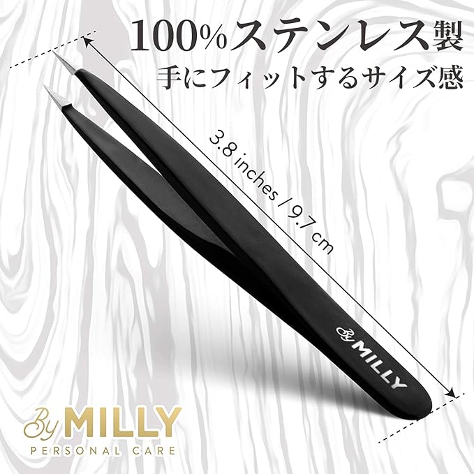 ByMilly Tweezers, Tapered Tweezers, 100% Stainless Steel, Precision, Professional Craftsmanship Specifications, Long Selling Products in the United States, Eyebrows, Unwanted Hair, Eyelashes, -  Australia