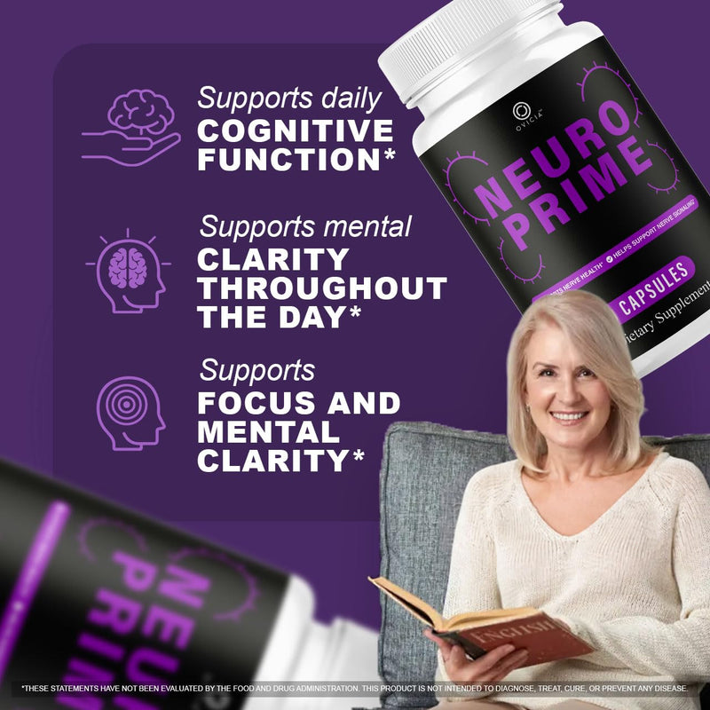 Neuro Prime - Neuro Prime Advanced Formula Capsules, NeuroPrime Pills All Natural Ingredients Daily Premium Support Vitamins for Overall Health & Wellness Reviews, 60 Capsules for 1 Month