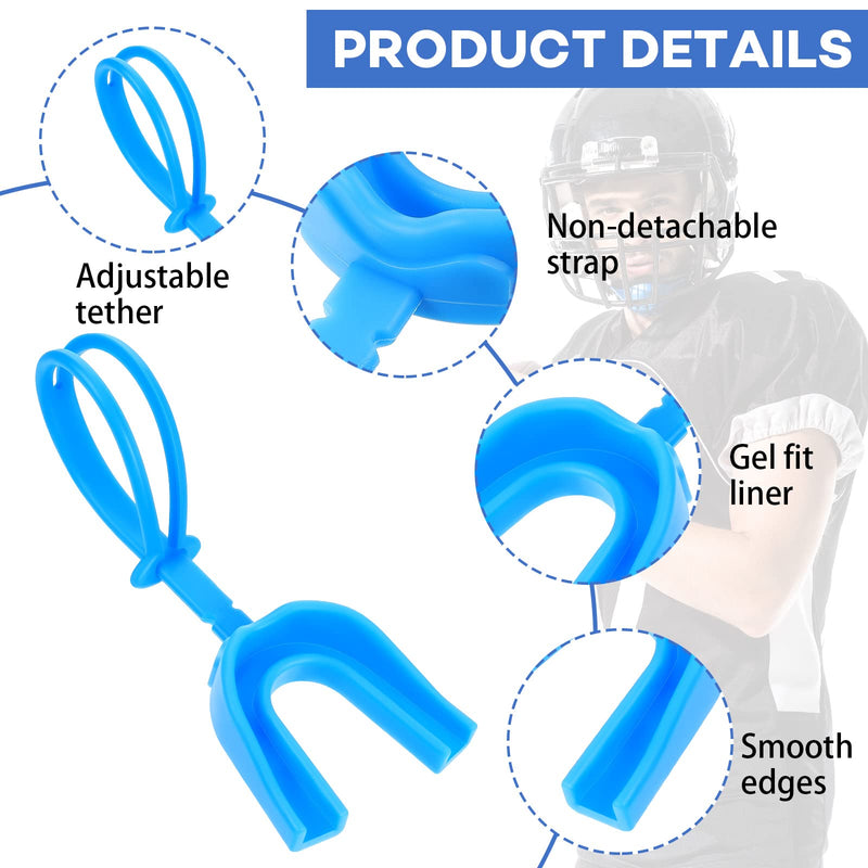 TOODOO 6 Pcs Strapped Mouth Guard Sports Mouthguard with Strap No Boil Football Boxing Mouthpiece Adult Youth Braces Soft Mouthguard for Lacrosse Basketball Hockey Wrestling Adults Multicolor - BeesActive Australia