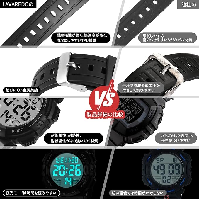 Men's Digital Sports Wristwatch, Multifunctional, LED Display, Outdoor Wristwatch, 03-black, Stylish -  Australia