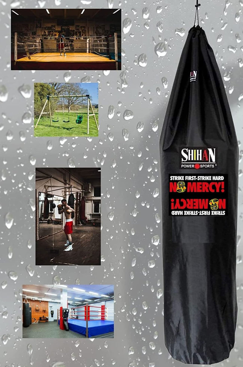 Boxing Bag Cover NO MERCY STRIKE HARD In/Outdoor 5-6ft & 24inch Diameter Large Bag punch bag Outdoor Protection for your boxing Bag , Ideal for freestanding boxing bags - BeesActive Australia