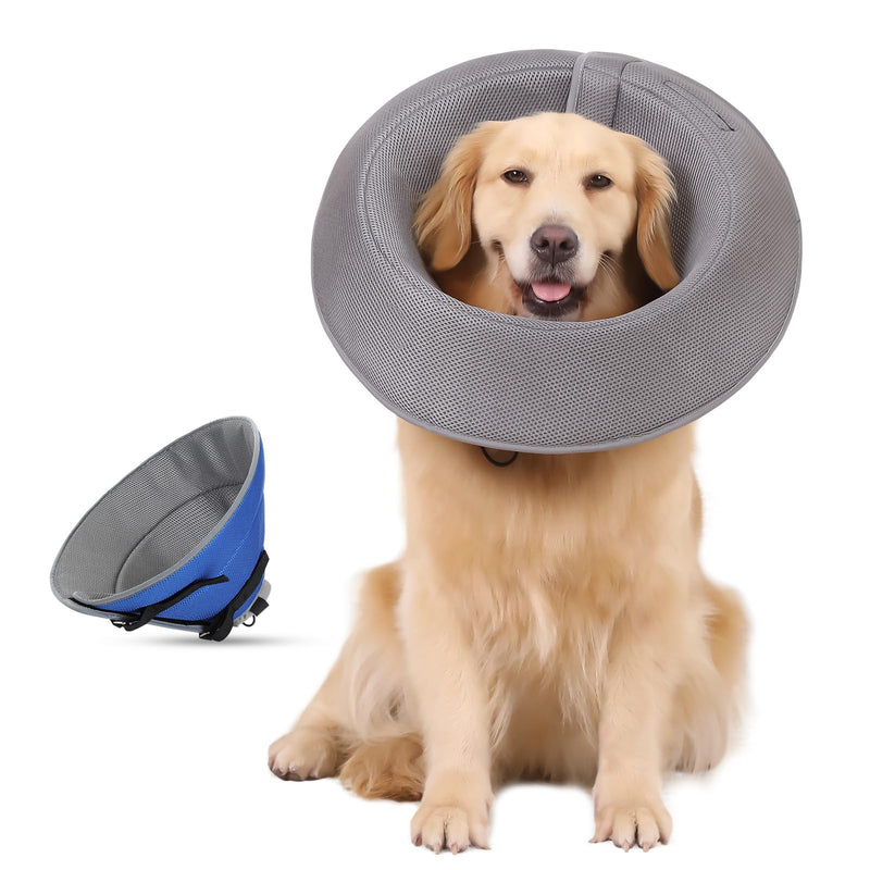 HAPPY HACHI Dog Neck Collar, Breathable Comfy Cone Dog, Adjustable Recovery Collar for Dogs, Prevention of Bite and Lick Wounds, Soft Protective Collar for Dogs After Operations (XL) XL - BeesActive Australia