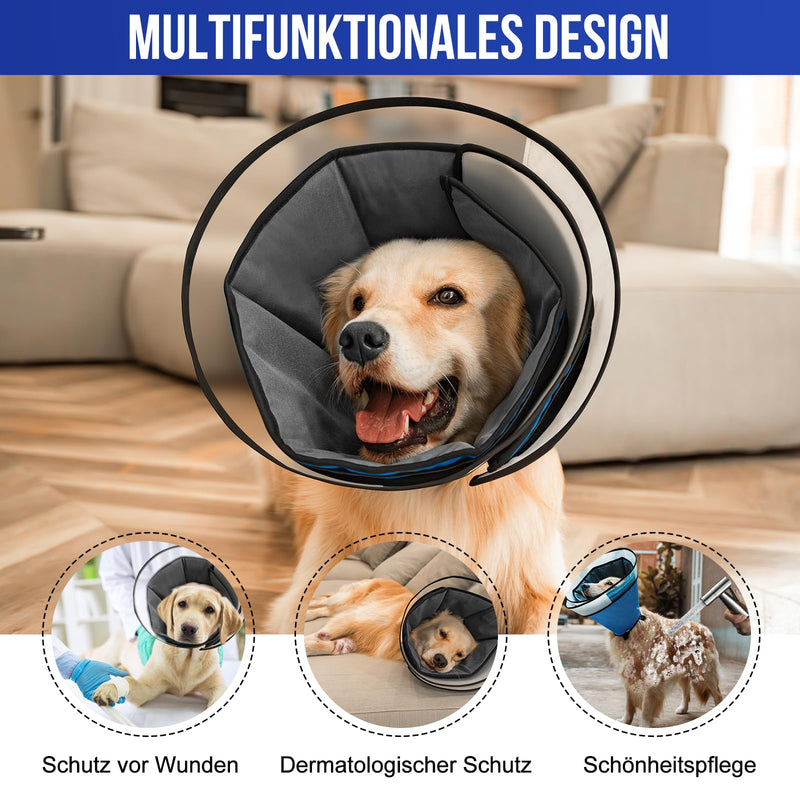 Collar Dog Soft, OneTigris Adjustable Breathable Protective Collar Dog Neck Brace Prevention of Bites and Licks Pet Elizabethan - Blue XXL - BeesActive Australia
