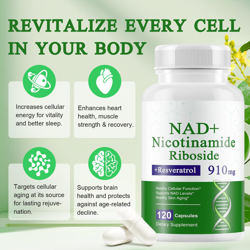 A r b c r n 240 Capsules Supplement,Nicotinamide Riboside Resveratrol 910mg for Men and Women, NR Supplement for Energy Anti-Aging Focus 240 Count (Pack of 1)