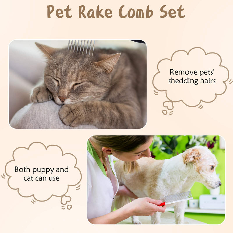 4 Pieces Pet Grooming Kit - Dematting Combs, Slicker Brush, and Steel Comb for Removing Knots and Hair from Dogs, Cats, and Poodles - BeesActive Australia