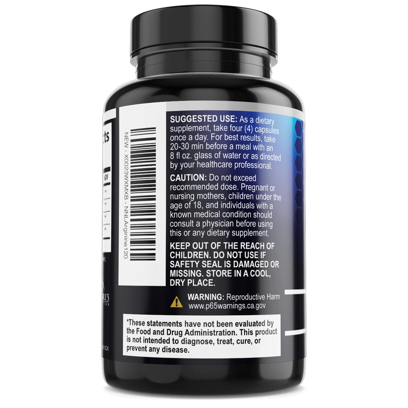 Nitric Oxide Booster Extra Strength - 3X Strength L-Arginine & Citrulline Supplement - Best Nitric Oxide Supplements for Men - Supports Muscle, Heart Health, Energy - Bottled in USA - 120 Capsules 120 Count (Pack of 1)