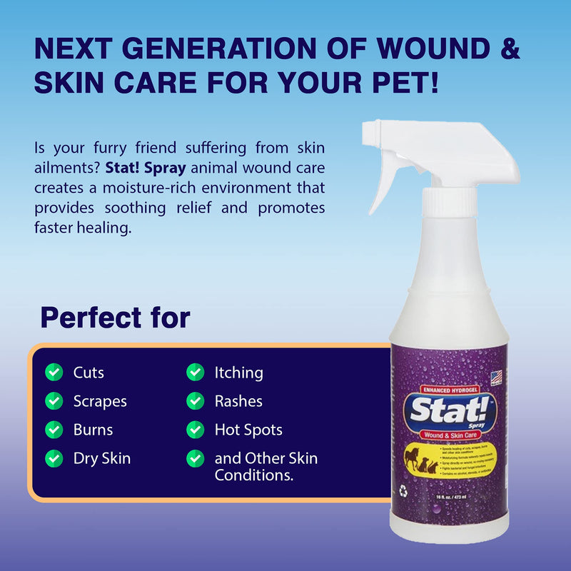 Pet Wound & Skin Care | First-Aid Treatment for Dogs, Cats, Horses | Natural Plant Based Ingredients | Speeds Healing of Cuts, Burns, Hot Spots, Skin Allergies | Soothing Anti-Itch Formula 16 oz