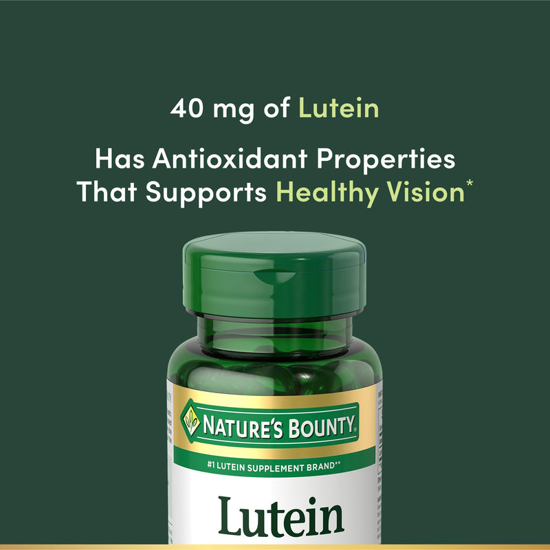 Nature's Bounty Lutein Pills, Eye Health Supplements and Vitamins, Support Vision Health, 40 mg, 30 Softgels, (Pack of 2) 30 Count (Pack of 2)