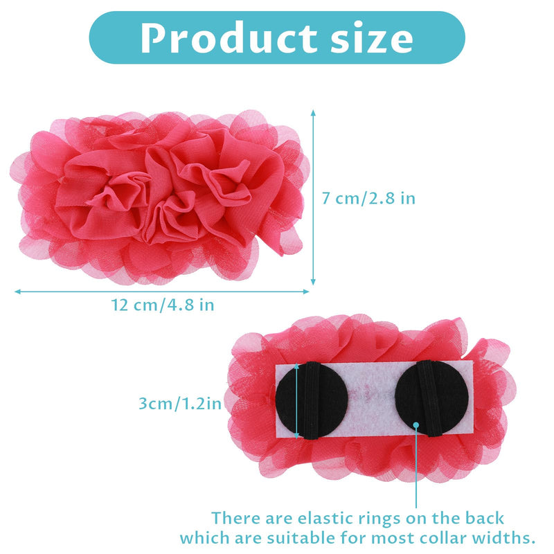 4 Pcs Dog Collar Flowers Attachement, Soft Chiffon Large Flowers Dog Collar Charms Removable Flower for Dog Collar Multi Color Dog Flower Collar Accessory for Female Dog - BeesActive Australia