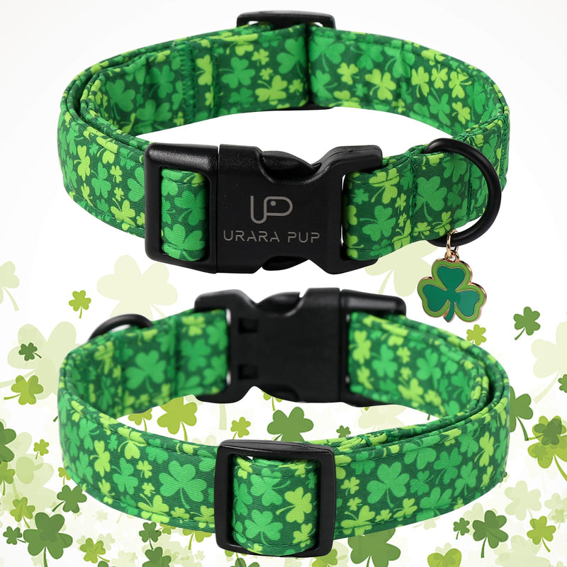 St. Patrick's Day Dog Collar, Lucky Clover Pet Collar with Quick Release, Comfortable Adjustable Shamrock Puppy Collar for Small Medium & Large Dogs XS BicolorShamrock CC - BeesActive Australia