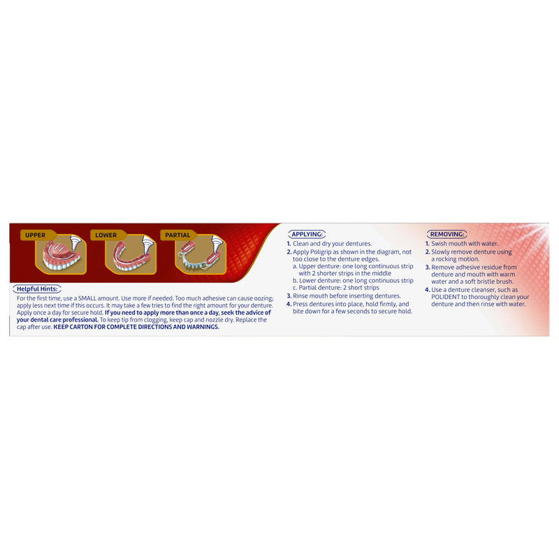 Poligrip Power Hold Plus Seal Denture Adhesive Cream, 2.2 oz (4 Pack)