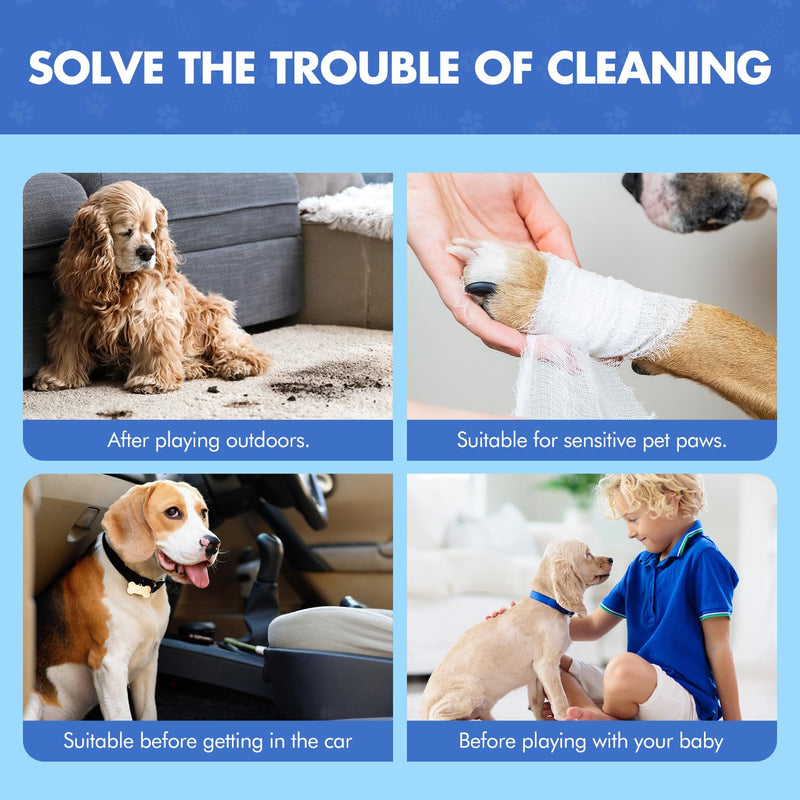 Paw Cleaner | No-Rinse Foaming Cleanser for Dogs Cats | 6.8 fl oz | Gentle and Safe | Pleasant Smell | Deep Clean Pet Paws | Bottle with Removable Soft Silicone Brush Paw Cleaner (1 Bottle) - BeesActive Australia