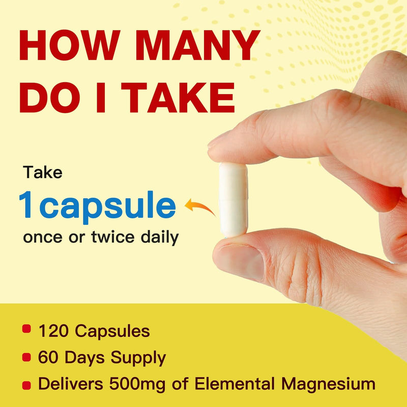 ZEBORA 10-in-1 Magnesium Glycinate Complex 500mg, 120 Capsules | Chelated High Absorption with Citrate, Malate, Vitamin D3, and Zinc for Nerve, Muscle, and Bone Health Support 120 Count (Pack of 1)